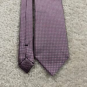 Tom Ford Tie Mens Pink Silk Woven Geometric Pattern Made Italy Luxury Menswear